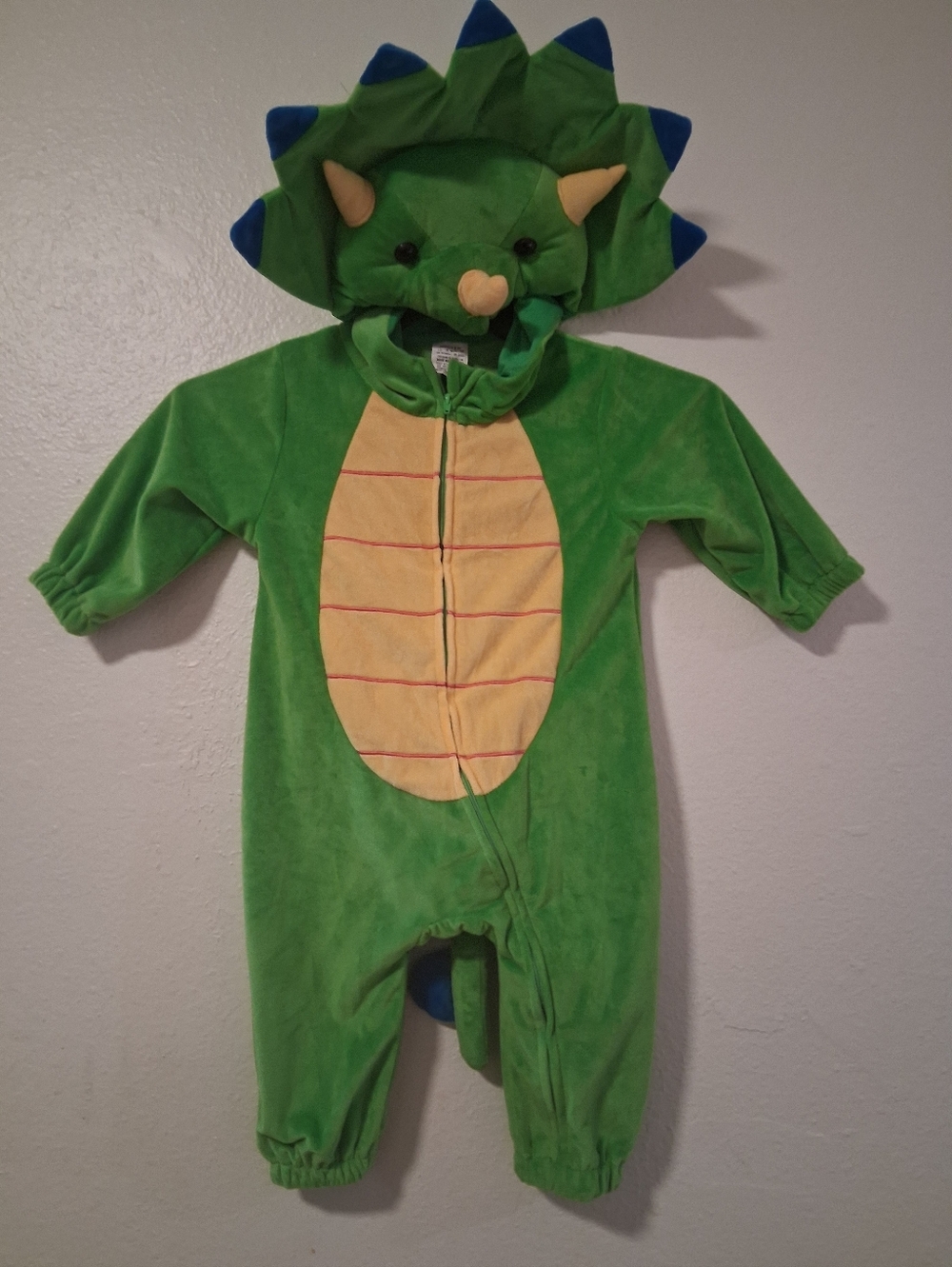 Dinosaur Triceratops Plush Baby Costume Sz 12-18 Mo